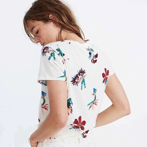 🌹Madewell Knot-Front Tee in Hawaiian Hideaway Tee - Picture 2 of 6